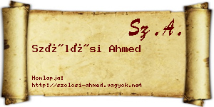 Szőlősi Ahmed névjegykártya